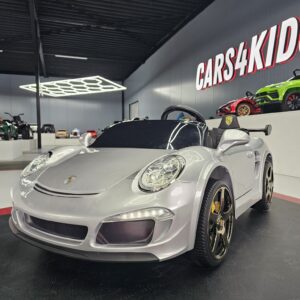 Kinderauto Porsche RUF 24V – Metallic Zilver (2-persoons)
